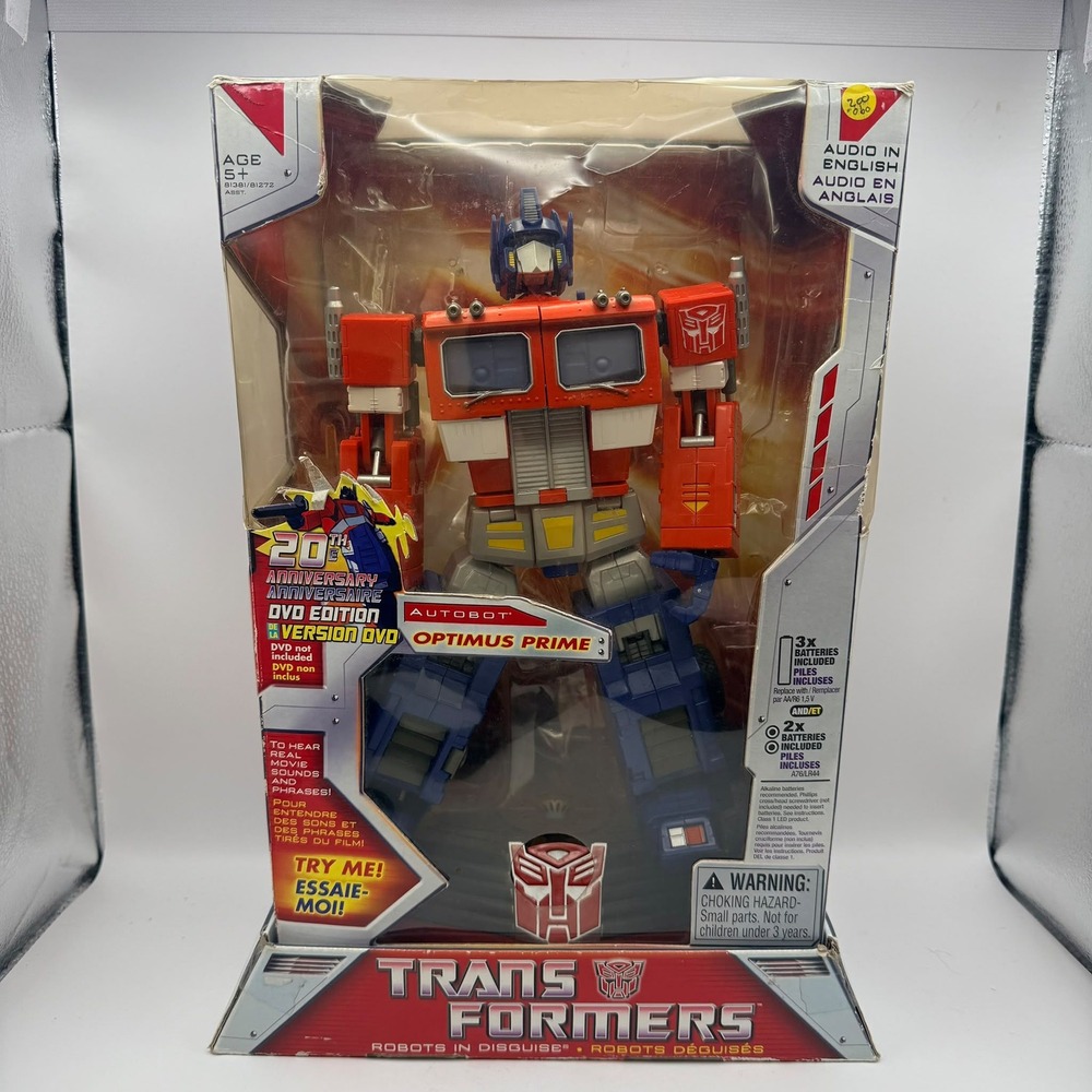 Transformers Optimus Prime Action Figure 20th Anniversary DVD Edition Red Blue